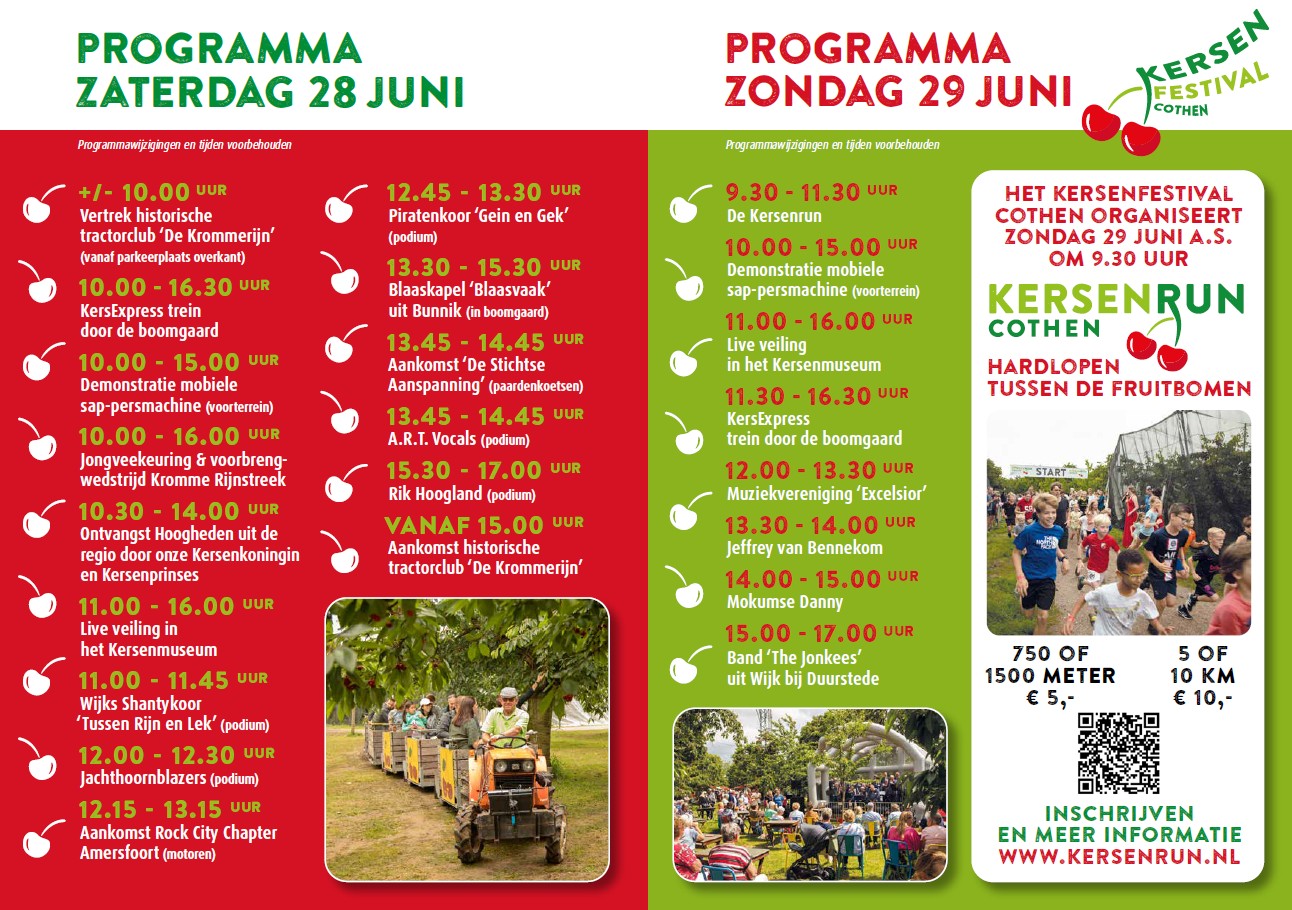 Programma Kersenfestival Cothen 2025